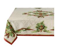 Benson Mills Nappe de Noël en Tissu imprimé d'ingénierie (152,4 x 264,2 cm, rectangulaire, Rubans de Noël)
