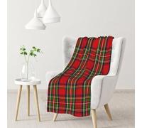 BEntLi Couverture, Couverture Chaude en Flanelle, jeté/Couverture de lit pour canapé Bureau 102x76 cm,Plaid Tartan du Clan écossais Stewart