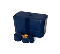 Umami Bento Lunch Box, Couverts & 2 Pots à Sauce Inclus, Boîte Repas Encastrable, Lunchbox Micro-Ondable, Boîte à Lunch Adulte Compartimentée, Bento Box, Bleu Royal, 1500 ml