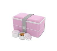 Umami Bento Lunch Box, Couverts & 2 Pots à Sauce Inclus, Boîte à Lunch Étanche, Lunchbox Adulte, Micro-Ondable Boîte Repas Compartimentée, Rose Kawaii, 1200 ml