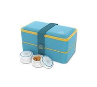 Umami Bento Lunch Box, Couverts & 2 Pots à Sauce Inclus, Boîte à Lunch Étanche, Lunchbox Adulte, Micro-Ondable, Boîte Repas Compartimentée, Turquoise Frais, 1200 ml