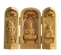 Bento Statue Sculpture sur Bois Statue De Bouddha Bouddha Bouddha Bouddha Mini Sankai Fudo Myoo Mini Figure Statue De Bouddha Gardien Monument,Beige