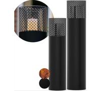 BENTSON Colonne à Bougie Anthracite, Lot de 2, 95 cm + 75 cm | Colonne décorative pour jardin au design industriel, Lanterne pour intérieur et extérieur, Inclus - bougies, Style oriental