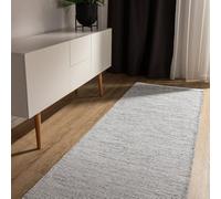 benuta Basic Tapis Coton Tissé à la Main Ron - Beige/Noir 80x250 cm - 100% Naturel - Couloir en Style: Uni, Minimaliste, Naturel - Entretien Facile pour Salon Chambre