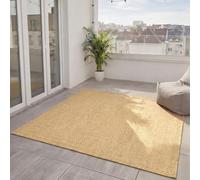 benuta Basic Tapis Extérieur & Intérieur Iowa - Beige 300x300 cm - Look Jute Boho - Résistant UV - pour Balcon, terrasse, Jardin, Cuisine, Salon - Durable, Robuste - Convient espaces intérieurs