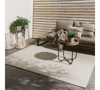 benuta Basic Tapis Extérieur & Intérieur Iowa - Crème 195x195 cm - Look Jute Boho - Résistant UV - pour Balcon, terrasse, Jardin, Cuisine, Salon - Durable, Robuste - Convient espaces intérieurs