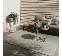 benuta Basic Tapis Extérieur & Intérieur Iowa - Gris Clair 195x195 cm - Look Jute Boho - Résistant UV - pour Balcon, terrasse, Jardin, Cuisine, Salon - Durable, Robuste - Convient espaces intérieurs