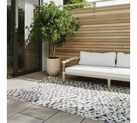 benuta Basic Tapis Exterieur Kaleo - Bleu/Blanc 200x300 cm - Géométrique - Intempéries et UV résistant Balcon, terrasse, Jardin, Cuisine, Salon, Couloir, Salle à Manger - Nettoyage Facile