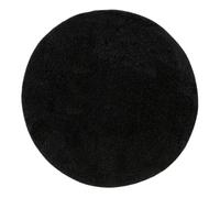 benuta Basic Tapis Poils Long Soho - Noir 120 cm Rond - Doux Minimaliste - Lavable - Nettoyage Facile - Compatible avec Chauffage au Sol - pour Chambre, Couloir, Salle à Manger