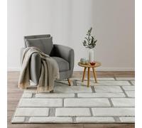 benuta Basic Tapis Salon Elvy - Crème 250x350 cm - Abstrait Doux Relief, Boho - Facile à Nettoyer - Résistant - Compatible avec Chauffage au Sol