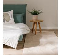 benuta Basic Tapis Salon Fausse Fourrure Furry - Beige 80x250 cm - pour Chambre, Bureau, Couloir, Bebe - Doux - Antidérapant - Lavable - Chauffage Sol