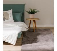 benuta Basic Tapis Salon Fausse Fourrure Furry - Gris 70x200 cm - pour Chambre, Bureau, Couloir, Bebe - Doux - Antidérapant - Lavable - Chauffage Sol