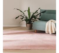 benuta Basic Tapis Salon Fausse Fourrure Furry - Rose 120x170 cm - pour Chambre, Bureau, Couloir, Bebe - Doux - Antidérapant - Lavable - Chauffage Sol