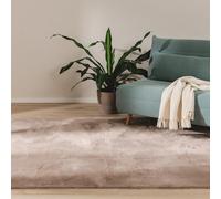 benuta Basic Tapis Salon Fausse Fourrure Furry - Taupe 120x170 cm - pour Chambre, Bureau, Couloir, Bebe - Doux - Antidérapant - Lavable - Chauffage Sol