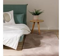 benuta Basic Tapis Salon Fausse Fourrure Furry - Taupe 80x250 cm - pour Chambre, Bureau, Couloir, Bebe - Doux - Antidérapant - Lavable - Chauffage Sol