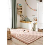 benuta Lytte Tapis Enfant Chambre Gobi - Rose 80x150 cm - Fausse Fibre - Rectangulaire Style: Motifs Bebe, Scandi - Facile Entretien - pour Salon, Bureau, Couloir