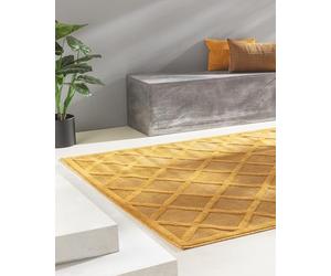benuta Nest Bonte Tapis en fibre synthétique, convient à l'extérieur, rectangulaire, facile d'entretien, pour salle à manger, cuisine, extérieur/terrasse, jaune, 160 x 230 cm