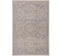 benuta pop Tosca Tapis tissé plat - Fibre synthétique - Rectangulaire et style : vintage, style oriental - Facile d'entretien - Pour salon, chambre à coucher - Gris - 155 x 235 cm