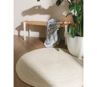 benuta Pure Jute Tapis Jutta - Ivoire rond 115 cm - Tapis tissé à la main pour salon - Design naturel bohème - Convient pour le chauffage par le sol