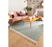 benuta Tapis en laine pop Karla - Menthe 200 x 300 cm - Coton, Laine - Rectangulaire & Style : uni, Hygge & Cozy, Minimaliste - Facile d'entretien pour salon chambre à coucher