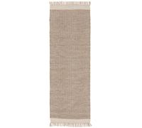 benuta Tapis en pure laine Kim - Beige - 80 x 250 cm - Coton - Laine - Chemin de couloir & style : Ikat, Hygge & Cozy - Minimaliste - Facile d'entretien pour salon, chambre à coucher, couloir