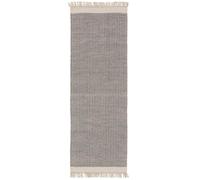 benuta Tapis en pure laine Kim - Gris - 70 x 200 cm - Coton - Laine - Chemin de couloir & dans le style : Ikat, Hygge & Cozy - Minimaliste - Facile d'entretien pour salon, chambre à coucher, couloir