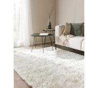 benuta Tapis Shaggy à Poils Longs/Longues mèches Whisper Pas Cher Blanc 200x290 cm - sans Pollution - 100% Polyester - Uni - Tufté à la Main - Salon