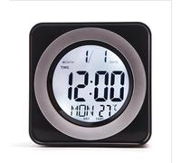 Benytro Horloge de moto, commande vocale rétroéclairée LCD, calendrier | Heure semaine, température, humidité, format 12/24 heures, alarme quotidienne avec répétition, heure mondiale et locale