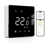Beok Thermostat chaudière à gaz Wi-FI, Contact Sec, en saillie, Alim.Piles | Contrôle à distance(Smart Life APP), Commande vocale(Alexa, Google),Programmation quotidienne ,Pose facile à 2 fils, noir