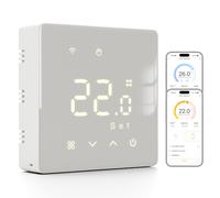 Beok Thermostat chaudière gaz Wi-FI, Contact Sec, en saillie, Alim.Piles,3A | Programmation quotidienne, Contrôle à distance(Smart Life APP), Commande vocale(Alexa, Google),Pose facile à 2 fils, blanc