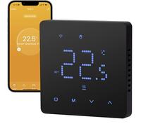 Beok Thermostat Chauffage au Sol électrique,Thermostat connecté WiFi 16A, Compatible avec la Commande vocale Alexa et Google Home et Contrôle à Distance Via l'application Tuya Nécessite Une 230 V CA.