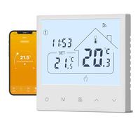 Beok Thermostat Connecté Grand Écran, WiFi pour Chaudière Gaz/Chauffage au Sol à Eau, Commande vocale Google Home & Alexa, Contrôle à Distance Via app Tuya Smart, Programmation journalière, 230V/3A
