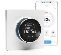Beok Thermostat Connecté Intelligent WiFi, avec Sonde Extérieure, Régulateur Température Rotatif, Écran Couleur, Programmable 16A pour Chauffage Sol Électrique, Compatible Alexa/Google Home