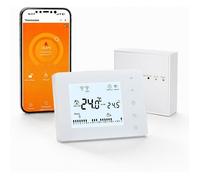 BEOK Thermostat sans fil RF/Wi-Fi pour chaudière à contact sec programmable écran Tuya Smart Alexa et Google Assistant