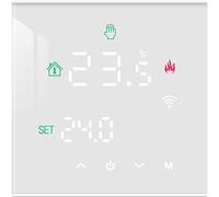 Beok Thermostat WiFi Intelligent, Thermostat de Chaudière Programmable pour Chauffage de Chaudière Eau/Gaz, Montage Mural avec Affichage LCD Numérique, 3A TGW60W-WIFI-WPB Blanc