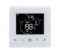 Beok Thermostat WiFi,Thermostat chaudiere gaz a Pile,Thermostats d'ambiance programmable à 2 Fils contrôlé par Tuya ou Smart Life,Compatible avec Alexa et Google Home Commande Vocale,3A,Blanc,Mural