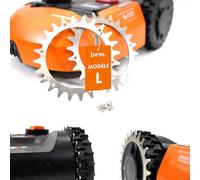 BEOS 2X Crampons en Acier Inoxydable pour Worx Landroid L & Vision | 12x vis en acier inoxydable - Amélioration de la traction pour tondeuse robot - Taille des roues 225 mm