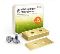 BEOS 36 x Lames de Rechange Premium Titan + vis avec sécurité - Lames compatibles avec Mammotion LUBA, LUBA 2, YUKA, LUBA Mini & YUKA Mini, Conception améliorée de la vis pour Mammotion