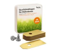 beos Lames de Rechange 30 x Premium Titan + vis - Lames de Rechange pour Marques Premium Husqvarna, Gardena, Segway, Yard Force - 0,75 mm d'épaisseur de Lame pour Une Tonte Longue et agréable