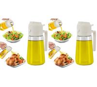 BEPER C102SPE004 Pulvérisateur d'huile pour friteuse à air 2 en 1, récipient en verre de 480 ml pour bouteille d'huile, vaporisateur de cuisine, bec verseur + vaporisateur (Lot de 2)