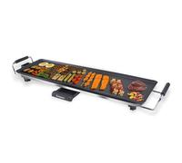 BEPER P101BBQ070 Grille Teppanyaki électrique XL 70 x 23 cm, revêtement antiadhésif, thermostat réglable, poignées isolantes, bac à graisse, cordon amovible, 2000 W, sans BPA ni PFOS