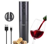 BEPER P102ACP103 Tire-bouchon électrique rechargeable USB, ouvre-bouteille à vin, avec coupe-capsule, pour bouchons en liège et synthétiques