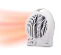 BEPER P203TER202 radiateur soufflant salle de bain, Chauffe-ventilateur, 2000W, 2 Puissances sélectionnables, Chauffe-ventilateur compact avec thermostat réglable, Mode éco et arrêt automatique, Blanc