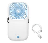 BEPER P206VEN411 Mini ventilateur rechargeable pliable avec batterie externe - Ventilateur portable USB-C 3 vitesses, autonomie jusqu'à 10 heures, avec cordon de cou