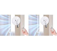 BEPER P206VEN600 Wall Fan - Ventilateur mural avec télécommande et minuterie jusqu'à 7,5 heures, Blanc (Lot de 2)