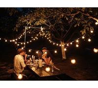 BEPER P207ILO500 Guirlande lumineuse solaire d'extérieur à LED, 10 ampoules LED, câble en corde, style vintage, capteur de lumière intégré, 4 mètres