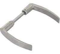 Béquille Double Dac en Aluminium Poli, 1 Portée, Fixation Goupille, 6mm x 80mm, grise
