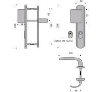 Béquille palière de sécurité Sécumax One aluminium anodisé argent entraxe 195 mm