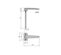 Béquille simple saillie réduite Horus 2050A Carré 8 mm - gris G5 - 2050A-G5