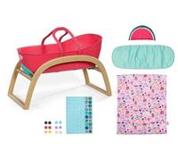 Berceau 3 en 1 BABY BORN Effet Bois Couffin Bascule Fixe Tissu Inclus Dès 1 An
